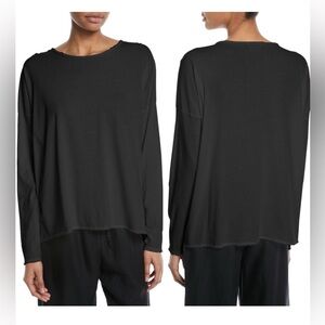 Eskandar OS p2p 23” Pima Cotton Long Sleeve Tee Black Oversized Eskandar $395